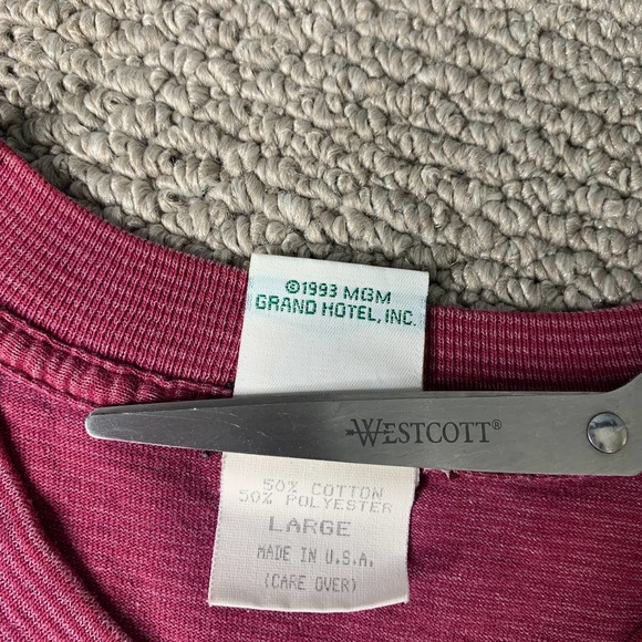 MCM Grand Las Vegas Mens T Shirt Size Large Purple Striped Short Sleeve Pullover - Picture 9 of 11